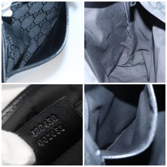 GUCCI GG Canvas Tote Bag Outlet Black Silver 180450 Auth ep10324 - Picture 15 of 16